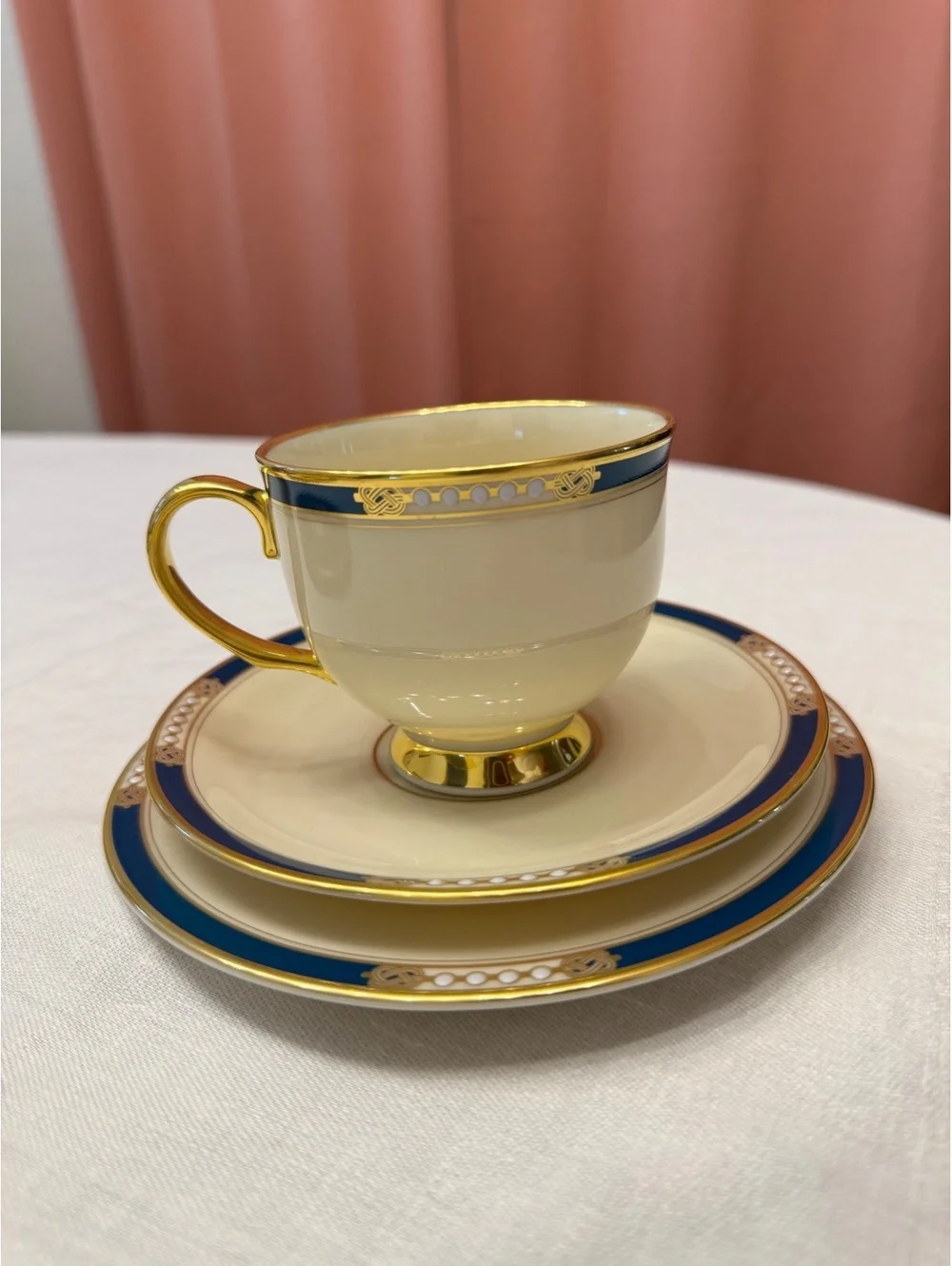 Vintage Lenox Presidential Collection Union 6-Piece Tea Cup & Plate Set